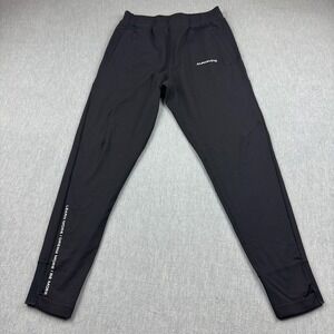 Alphalete Premium Pants Mens Medium Black Jogger Pull On Drawstring Athletic
